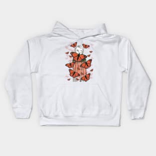 Surrounded by butterflies Kids Hoodie